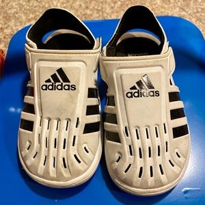 Adidas Sandals Toddler Size 10 White Black